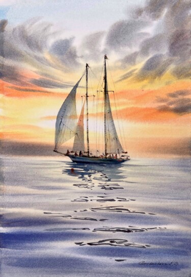 "Under sail #6" başlıklı Tablo Eugenia Gorbacheva tarafından, Orijinal sanat, Suluboya
