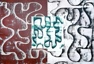 Painting titled "Green in between" by Sumit Ratta, Original Artwork, Acrylic