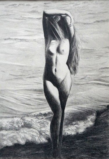 Disegno intitolato "Венера Балтийская" da Aleksandr Manoilenko, Opera d'arte originale, Matita