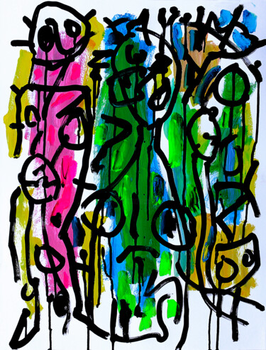 「Beings」というタイトルの絵画 Jean Mirreによって, オリジナルのアートワーク, アクリル
