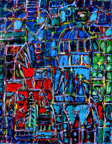 Peinture intitulée "Sienne" par Jean Mirre, Œuvre d'art originale, Huile