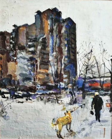 Картина под названием "Такса 1" - Tatyana Zakharova, Подлинное произведение искусства, Акрил