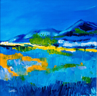 Terres de Provence III - Huile au couteau, avec cadre. 绘画 标题为“Terres de Provence…” 由Patrick Bauquel, 原创艺术品, 油 安装在纸板上