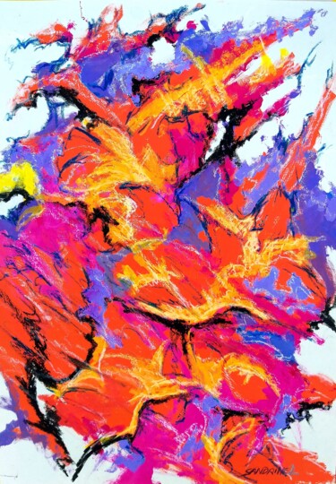 Abstrait Rouge Le Feu de la Passion "Abstrait Rouge Le F…" başlıklı Tablo Sandrine Lefebvre tarafından, Orijinal sanat, Guaş boya