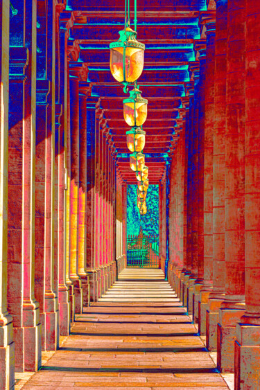 Les lanternes du Palais Royal 摄影 标题为“Les lanternes du Pa…” 由Christian Christian Goetghebeur, 原创艺术品, 数码摄影 安装在铝上