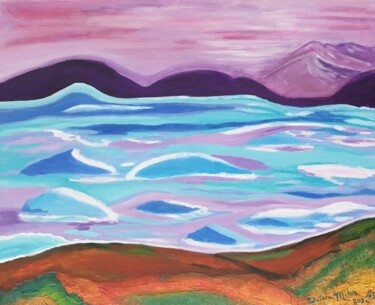 제목이 ""Icebergs en Patago…"인 미술작품 Patricia Marie Emma Milan로, 원작, 기름 판지에 장착됨