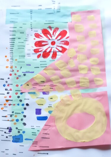 Collages intitulée "Magenta" par Ronnie Kolner, Œuvre d'art originale, Collages