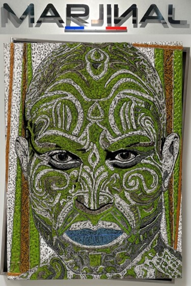 TRIBAL / SCULPTURE CHÂSSIS-DÉCALÉ-MARJINAL D INOX Peinture intitulée "TRIBAL / SCULPTURE…" par Marjinal Artiste Peintre Décalé Français, Œuvre d'art originale, Acrylique Mont…