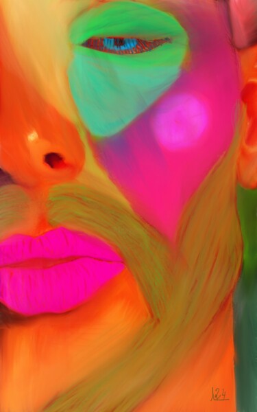 Schilderij getiteld "Maquillajes" door Miguel Sanguesa, Origineel Kunstwerk, Digitaal Schilderwerk