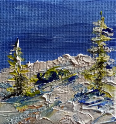 Peinture intitulée "Le MEZENC en janvier" par Roberto Urbano, Œuvre d'art originale, Acrylique Monté sur Châssis en bois