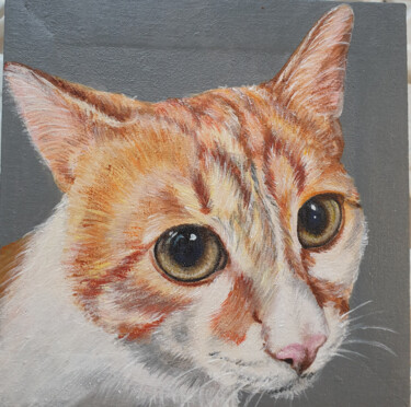 Portrait of a red cat. Portrait by photo 「Portrait of a red c…」というタイトルの絵画 Antonina Pavlicによって, オリジナルのアートワーク, アクリル