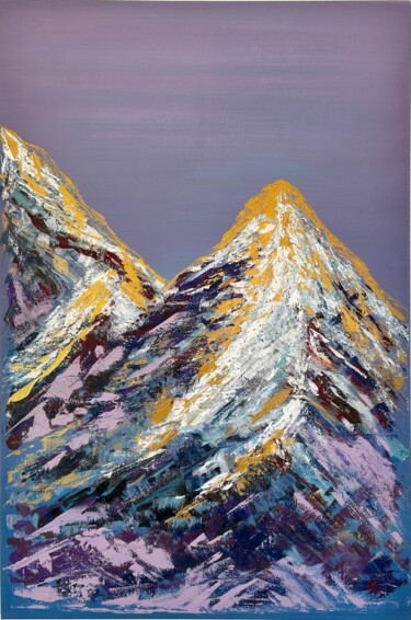 Pittura intitolato "Top of the mountain" da Olga Boldyreva, Opera d'arte originale, Acrilico Montato su Telaio per barella i…