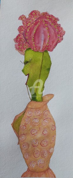 Peinture intitulée "Profil d'une succul…" par Cegede, Œuvre d'art originale, Acrylique