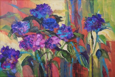 제목이 "Blue and purple flo…"인 미술작품 Irina Privedentseva로, 원작, 기름
