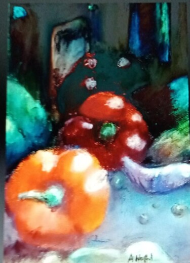 Malarstwo zatytułowany „Papryki” autorstwa Aleksandra W, Oryginalna praca, Pastel