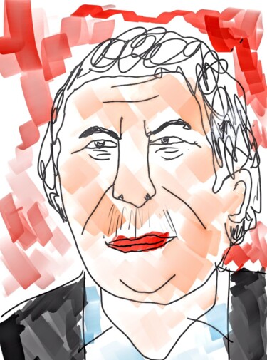 Dessin intitulée "Faouzi Benzarti" par Iheb Gharbi, Œuvre d'art originale, Marqueur