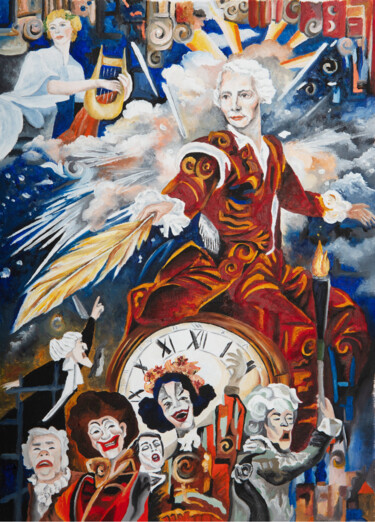 Peinture intitulée "Beaumarchais" par Marianne Kiciak, Œuvre d'art originale, Huile Monté sur Panneau de bois