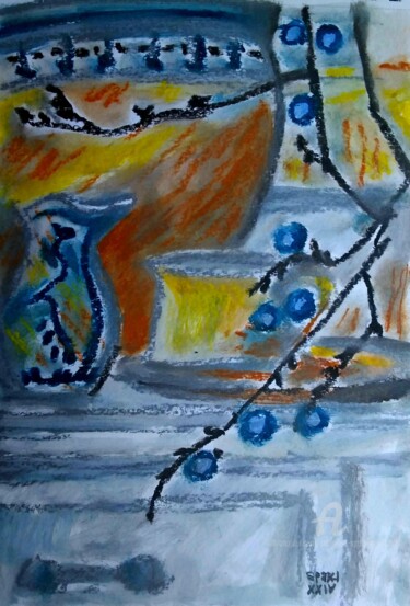 Painting titled "Arangement  nature…" by Slobodan Spasojevic (Spaki), Original Artwork, Pastel