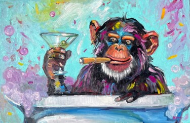 Painting titled "Релакс" by Olga Bronskikh, Original Artwork, Oil