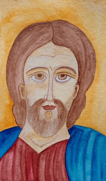 Peinture intitulée "Mon Petit Christ de…" par Laure Barlet, Œuvre d'art originale, Aquarelle