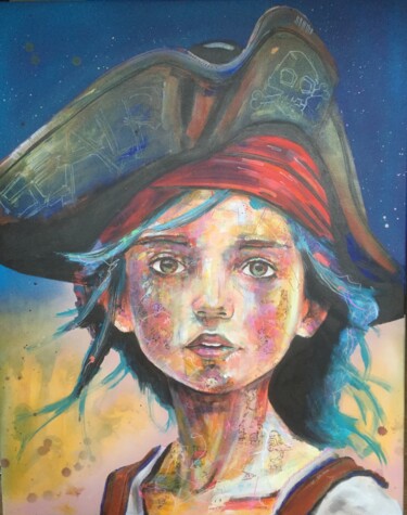 Peinture intitulée "Pipi Pirate" par Pascal Fairier, Œuvre d'art originale, Acrylique