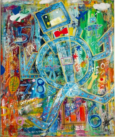 Painting titled "Robot 10" by Ilir Osmani (Art Brovina), Original Artwork, Acrylic