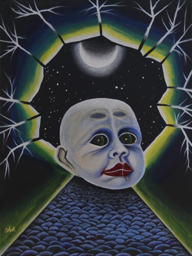 "Through the Keyhole" başlıklı Tablo Serguei Borodouline tarafından, Orijinal sanat, Akrilik