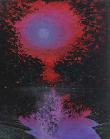 绘画 标题为“Violet Night - II” 由Serguei Borodouline, 原创艺术品, 丙烯