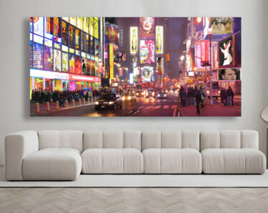 Peinture intitulée "Pink Times Square" par Master Phago, Œuvre d'art originale, Photographie numérique Monté sur Aluminium