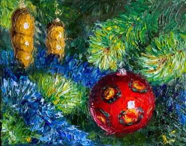 绘画 标题为“Christmas!” 由Julia Strittmatter, 原创艺术品, 油 安装在木质担架架上