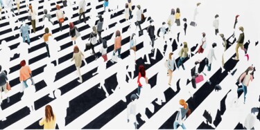 Painting titled "Divergent people" by Martta Garcia Ramo, Original Artwork, Oil