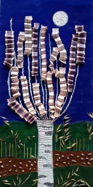 Peinture intitulée "L'arbre à torchons" par Laure Barlet, Œuvre d'art originale, Huile