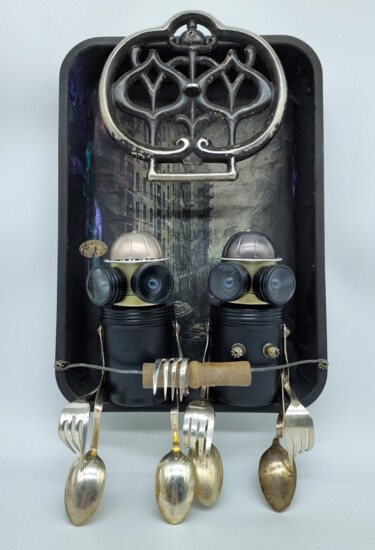 black contemporary relax, 3D on wall "black contemporary…" başlıklı Heykel Branimir Misic tarafından, Orijinal sanat, Metaller