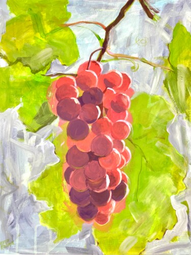 Peinture intitulée "Sun-Kissed Vineyard…" par Inna Kalenychenko, Œuvre d'art originale, Acrylique