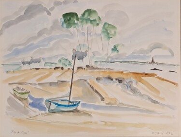 Peinture intitulée "Ile de Callot,  Car…" par Martin Jobert, Œuvre d'art originale, Gouache