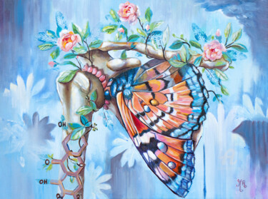 Peinture intitulée "Epaule Célestre" par Mélanie Ribeiro, Œuvre d'art originale, Huile Monté sur Châssis en bois