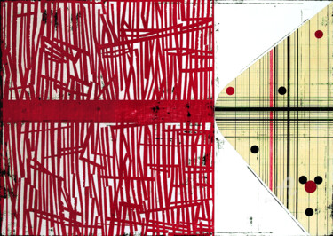 Painting titled "Inscenation 7." by Petr Strnad, Original Artwork, Acrylic