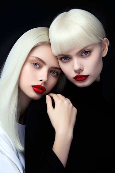 Digital Arts titled "Two blondes." by Saras, Original Artwork, AI generated image