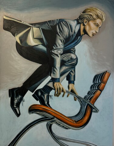 Peinture intitulée "Corporate Balance" par Phoenix Conte, Œuvre d'art originale, Huile Monté sur Châssis en bois