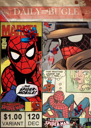Arts numériques intitulée "Spider-Man Tribute" par Styve Per Plex, Œuvre d'art originale, Collage numérique