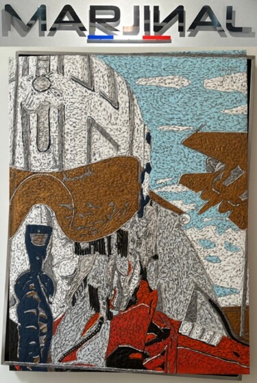 ROGER / SCULPTURE CHÂSSIS-DÉCALÉ-MARJINAL D INOX Peinture intitulée "ROGER / SCULPTURE C…" par Marjinal Artiste Peintre Décalé Français, Œuvre d'art originale, Acrylique Mon…