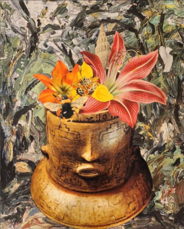 Collages titled "Poço" by Adriana Benatti, Original Artwork, Collages Mounted on Cardboard