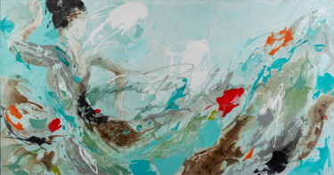 Bailando entre Turquesas 绘画 标题为“Bailando entre Turq…” 由Magdalena Perez Larrain, 原创艺术品, 丙烯