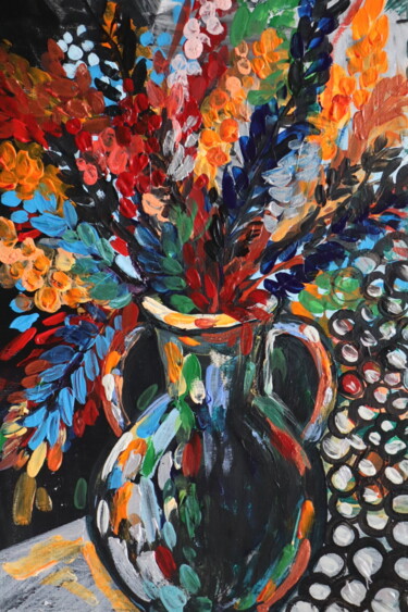 绘画 标题为“vase with dried flo…” 由Elmira Protsenko, 原创艺术品, 丙烯