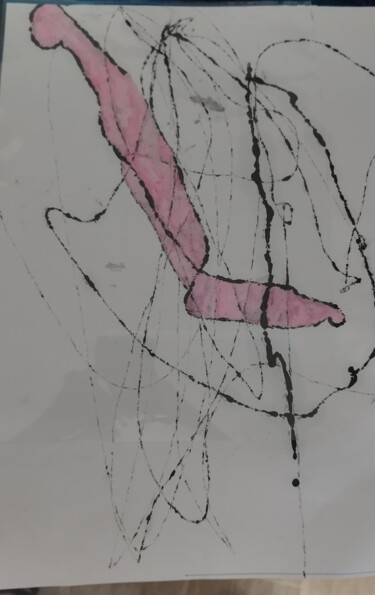 绘画 标题为“C'est pas l'pied” 由Laetitia Bourdin, 原创艺术品, 墨 安装在纸板上