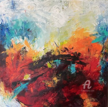 Painting titled "TOUT UN RÉVEIL" by Ginette Lefebvre (GauLe), Original Artwork, Acrylic