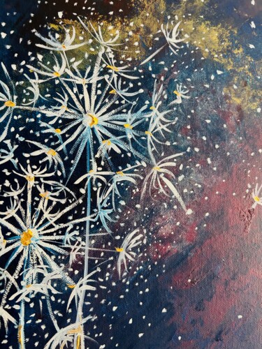 Painting titled "space flowers" by Violeta Allaberdieva, Original Artwork, Acrylic