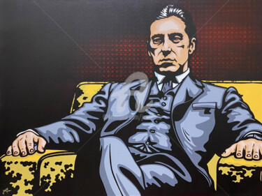 Don Michael Corleone Pittura intitolato "Don Michael Corleone" da Jamie Lee, Opera d'arte originale, Acrilico Montato su Telaio per barella in le…