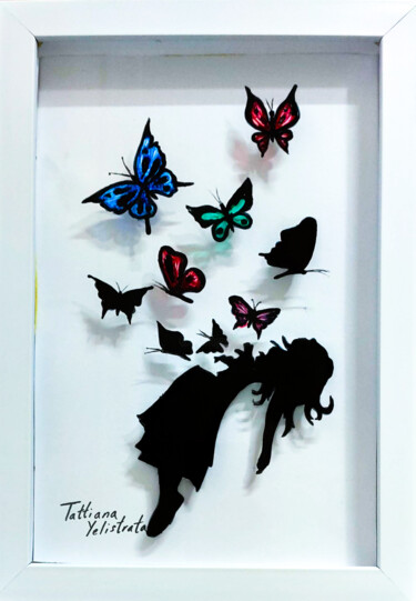 「Butterflies feeling.」というタイトルの絵画 Tatsiana Yelistratavaによって, オリジナルのアートワーク, アクリル ウッドストレッチャーフレームにマウント