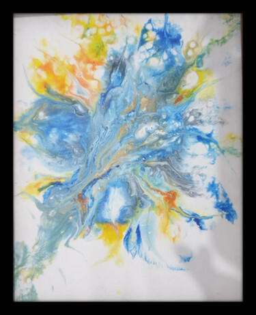 Painting titled "Bouquet bleu" by Salima Borsali, Original Artwork, Acrylic